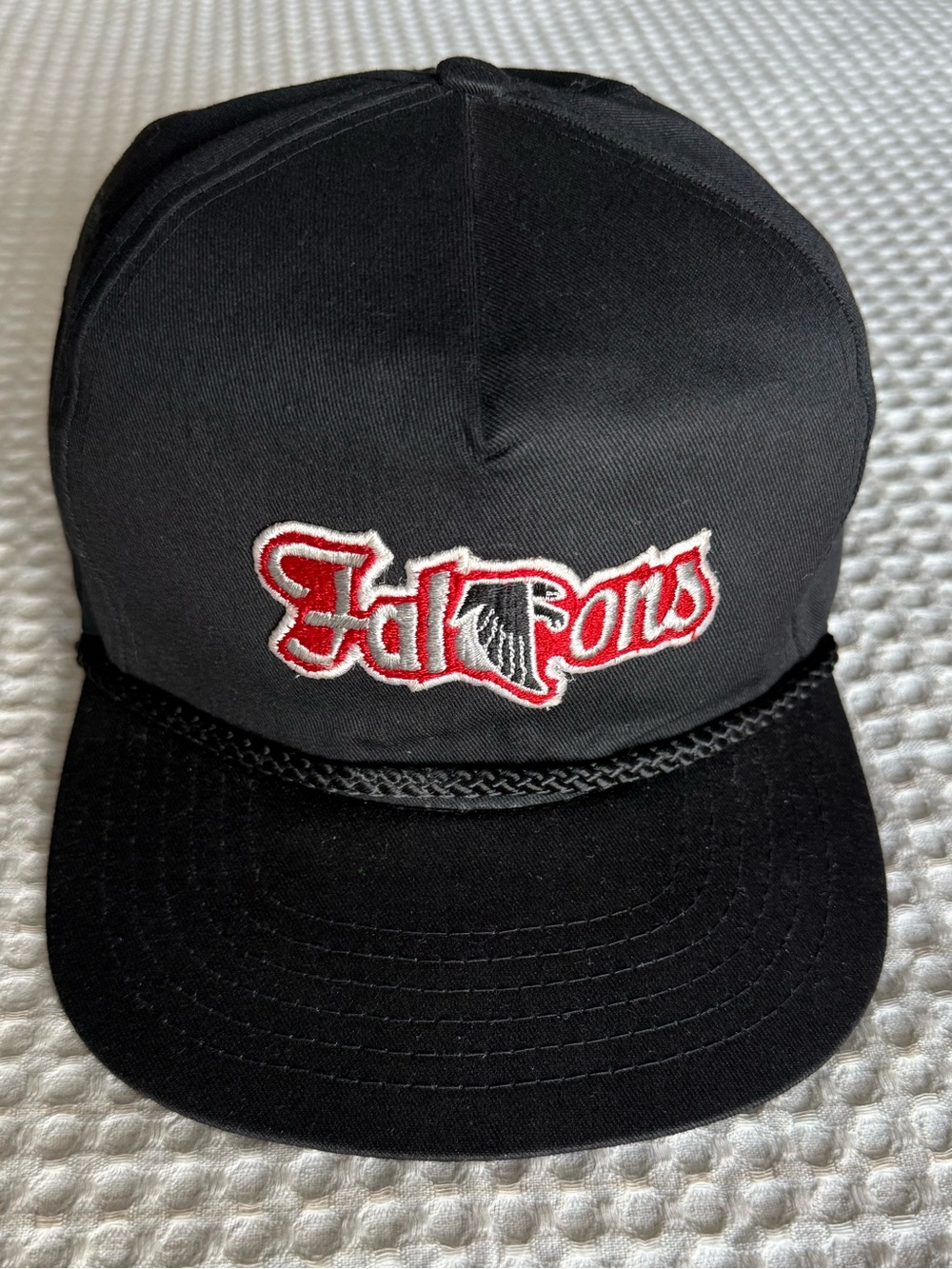 Vintage 1990 Atlanta Falcons NFL SnapBack hat rare rope brim detail Like New